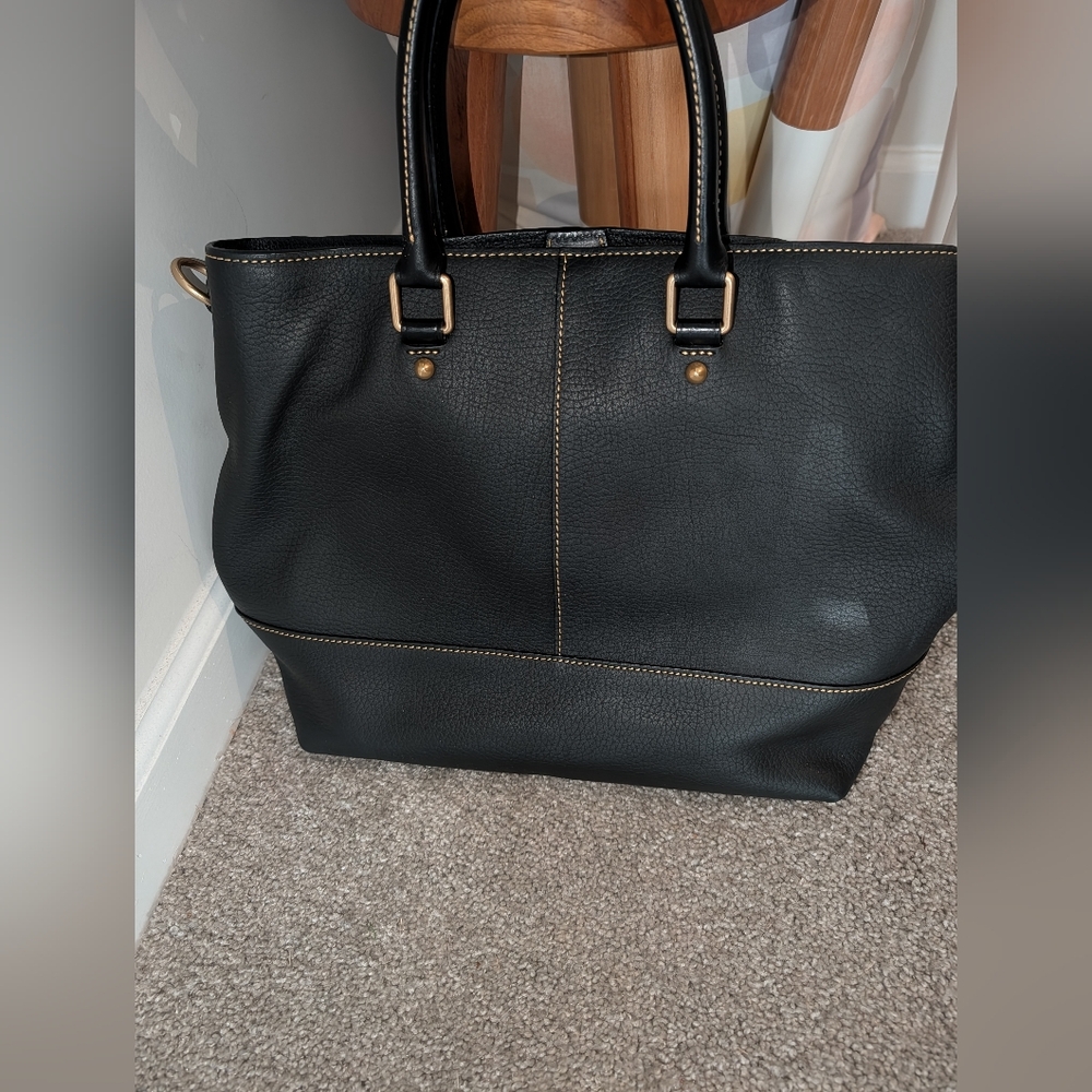 Dooney & Bourke Black Pebbled Leather Satchel - Picture 2 of 5